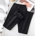 Fleece-Lined Thickened Black Flared Jeans For Women High Waist Slimming Versatile 2025 Winter New Style Horse Hoof Long_mkmklike.com