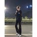 Men's Oversized Flowy High Street Style Vibe American Style Pure Black Straight Leg Jeans Sophisticated Casual Trousers_mkmklike.com