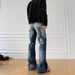 Men's Clothing Men Women Washed Distressed Jeans High Street Vibe Loose Casual Straight Leg Flared Wide Leg Pants_mkmklike.com