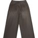 TK184 Women's Washed Fringe Low Waisted Slim Fit Straight Wide Leg Jeans Coffee Brown Floor Length Pants_mkmklike.com