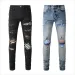 designer Slim Fit Mens Jeans Elastic Fabric Long Skinny Button Fiy Hole Pattern Ripped Embroidery Us Size 28-40 B1_mkmklike.com