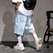 Men's Distressed Denim Shorts Casual Ripped Five-Pocket Cargo Relaxed Fit_mkmklike.com