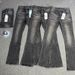 Men's & Women's Black Wash High Waist Flared Jeans - Retro Straight Leg Denim Pants With Stretch, Clean Fit For Casual Streetwear_mkmklike.com