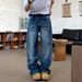 Men's Clothing American Street Retro Niche Simple Vintage-Inspired Relaxed Fit Men's Flared Jeans – Distressed Washed Denim With Retro Street Style_mkmklike.com