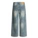 Distressed Washed Denim Loose Wide-Leg American Street Style Casual Men's Versatile Straight-Leg Dad Pants_mkmklike.com