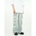 Unisex American Style Retro Blue Wide Leg Cargo Pants Multi Pocket Jeans Couple's Trendy European Design Men's Denim_mkmklike.com