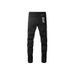 Unisex Matte Black Flared Jeans, Y2K Punk Biker Look With Cross Stitch & Checkerboard Letter Patch, Breathable Summer Fabric_mkmklike.com