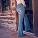 Women's High Waist Flared Jeans – Vintage Embroidered Denim Pants With Stretch For A Retro & Slim Fit_mkmklike.com