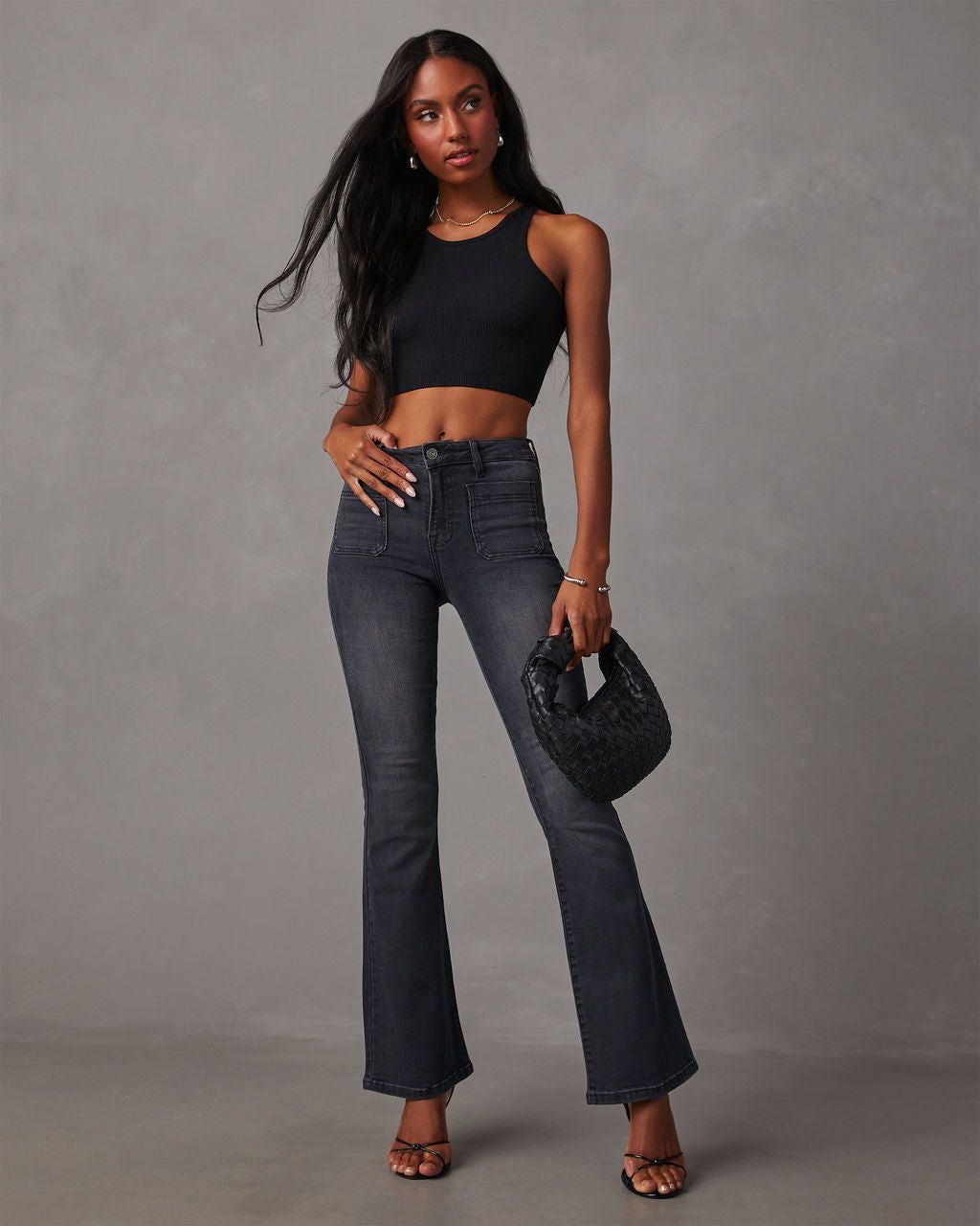 Women's Clothing High Waist Flared Jeans - Stretch Denim Bell Bottom Pants For Casual & Streetwear Fashion_mkmklike.com