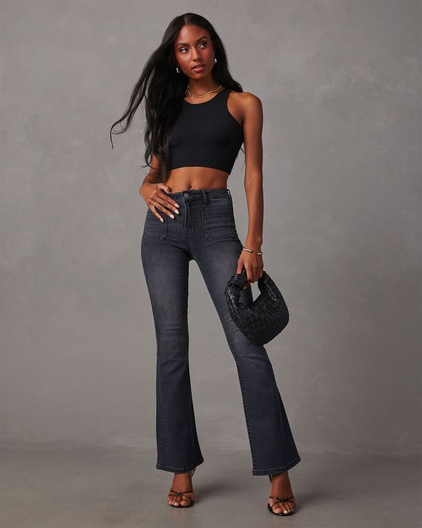 Women's Clothing High Waist Flared Jeans - Stretch Denim Bell Bottom Pants For Casual & Streetwear Fashion_mkmklike.com