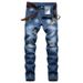 Men's Distressed Jeans Cross Border Supply Personalized Camouflage Patchwork Trendy American Jeans_mkmklike.com