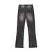 Pressed Pleated Washed White Jeans INS American Style Loose Casual Straight Micro Flared Wide Leg Pants For Men_mkmklike.com