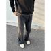 Trendy, Relaxed, Stylish, Chic, Japanese Inspired, Simple And Artistic Denim Jeans, Popular In Harajuku._mkmklike.com