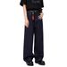 Men's Classic Selvedge Denim Jeans - Dark Blue Retro Loose Fit Straight Leg Casual Pants For Everyday Wear_mkmklike.com
