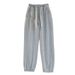 Relaxed Fit Washed Jeans For Men - Stretch Waist Straight Leg Vintage Denim Pants With Adjustable Drawstring (Black/Light Blue, S-3XL)_mkmklike.com