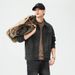 High End Gray Denim Men's Autumn New Line Loose Jacket American Plus Size Top_mkmklike.com