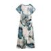 Women's clothing Fashion Tie-dyed Silk Satin Textured Dress w025 10135_mkmklike.com