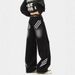 American Striped Splicing Wide-leg Jeans Men's Spring New Trendy Brand Loose Washed Old Straight Wide-leg Trousers_mkmklike.com