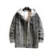 Northfold Hooded 2023 New Korean Style Plus Size Color Block Men's Couple Loose Casual Coat Denim Jacket Wholesale_mkmklike.com