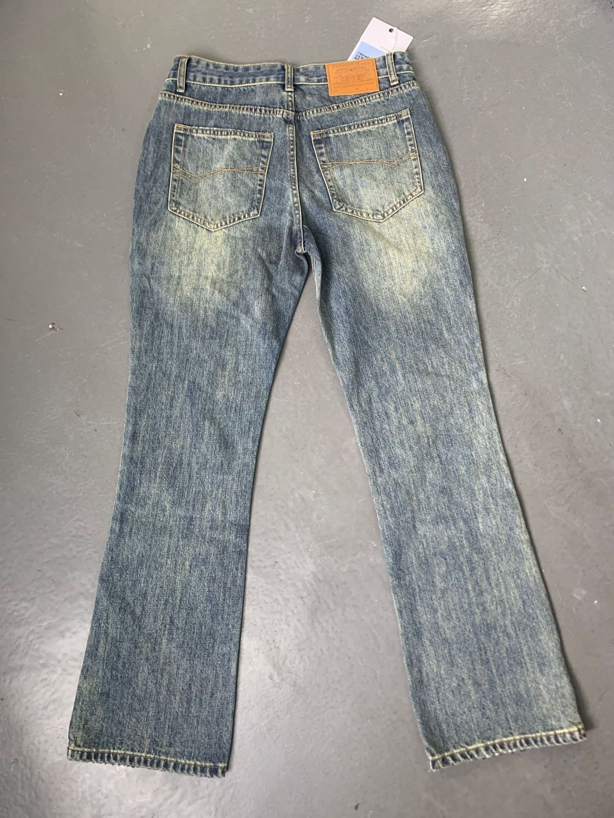 Men's Clothing Paris Heavyweight Bamboo Cotton Washed Retro Distressed Bootcut Straight Flared Slim Denim Trousers_mkmklike.com