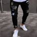 Suitable For All Seasons Badge With Distressed Small Legs S-4XL Men's Jeans_mkmklike.com