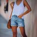 Women's Clothing Street Fashionista Ripped Straight Pants Women's Wide Leg Denim Shorts_mkmklike.com