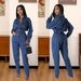 K Slim Fit Elastic Small Toe Denim Jumpsuit With Pockets_mkmklike.com