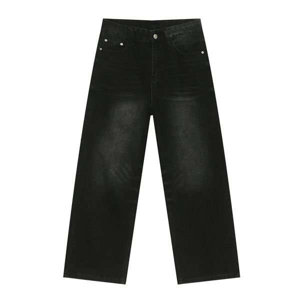 Men's Clothing Men's Vintage Washed Denim Jeans - Classic Straight Leg Loose Fit Casual Pants For Everyday Wear_mkmklike.com