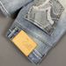 Men's Washed Retro Embroidered Slim Jeans Trendy High Street Casual Stretch Straight Trousers Mid Waist Royal Blue Zipper Fly_mkmklike.com