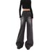 American Retro Loose Wide-leg Black Jeans For Women, 2024 Autumn New Slimming Straight Drapey Floor-length Pants_mkmklike.com