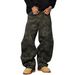 Men's Clothing Street Style Casual Ripped Multi Pocket Cargo Wide Leg Camouflage Jeans_mkmklike.com