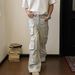 Retro Washed Straight Leg Cargo Jeans Multi Pocket High Street Trendy Brand Casual Wide Leg for Men And Women_mkmklike.com