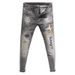 Men's Clothing Men's Slim Fit Skinny Stretch Pants Trendy Smoky Gray Embroidered Jeans For Spring Autumn New Style Casual Fashion_mkmklike.com
