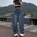 Vintage Flared Jeans For Women - High Waist Wide Leg Trousers, Plus Size Comfort Fit, Retro Denim Pants For Autumn_mkmklike.com