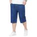 Summer Thin Solid Color Jeans Men's 5-point Loose And Simple Business Five-point Pants Men's Fattened Large-size Foreign Trade Men's Pants_mkmklike.com