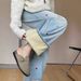 Women's High-Waisted Fleece Lined Dachshund Embroidered Jeans Loose Wide Leg Trousers Stylish Winter Denim Jeans Plus Size_mkmklike.com