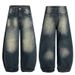 2025 Washed Vintage Jeans For Men And Women Summer New Loose Wide-Leg Pants Floor-Length Trousers_mkmklike.com