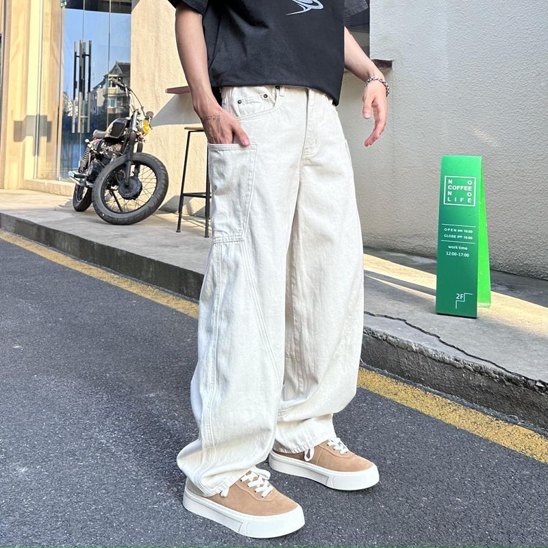 Men's Wide-Leg Cargo Jeans – Relaxed Fit With Utility Pockets | Streetwear & Casual Style_mkmklike.com