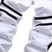 Men's Slim Fit Stretch Ripped Jeans - White Distressed Denim Pants With Decorative Stripes For Casual & Streetwear Style_mkmklike.com