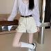 ng2510292 Real Shot Of 2024 Spring/summer Korean Style New High-waisted Slimming Jacquard Women's Jeans, Fashionable And Casual_mkmklike.com