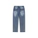 Men's Clothing Vintage Snowflake Wash Straight Leg Jeans – Ice Blue Cleanfit Denim For Men_mkmklike.com