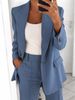 Women's Fashion Lapel Cardigan Temperament Suit Jacket Pants Suit_mkmklike.com