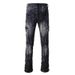 Men's Boot Cut Jeans Multi Pockets Cargo Black Cotton Denim Pants Streetwear Slim Flared Trousers_mkmklike.com