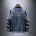 Loom Men's 2025 New Trend Loose Workwear European And American Street Retro Denim Jacket Spring Autumn_mkmklike.com