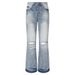 Men's Clothing European And American Street Fashion Ripped Raw Edge Flared Men's Trendy Brand New Loose Distressed Flared Jeans_mkmklike.com