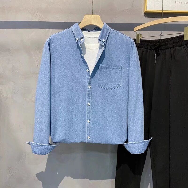 Tide God Spring Mainly Promotes High-quality Solid Color Simple Oxford Spinning Trend Fashionable And Generous Men's Shirts And Coats_mkmklike.com