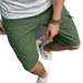 Men's Army Green Denim Shorts Mid-Length Summer Straight Leg Cargo Pants Multi Pocket Trousers in Stock_mkmklike.com
