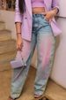 Women's Clothing Women's Trendy Blush Straight Leg Washed Jeans Fashionable For Formal & Casual For Women_mkmklike.com