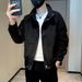 2025 Spring And Autumn New Men's Trendy Brand Workwear Jacket Hot-Selling Solid Color High-End Cool Stand Collar Coat_mkmklike.com