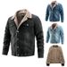 Men's Winter Fleece-Lined Denim Jacket – Korean Streetwear Washed Cotton Coat (M-XXXL, Slim Fit, Distressed Look, Unisex Outerwear)_mkmklike.com